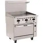 Vulcan Vulcan 36C-36G Restaurant Gas Range, with (1) 36" Griddle and Convection oven - 95,000 BTU