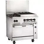 Vulcan Vulcan 36S-2B24CBP Restaurant Gas Range, with 2 Burners (1) 24" Charbroiler and Standard Oven - 135,000 BTU