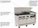 Vulcan Vulcan 60SC-6B24GB Restaurant Gas Range, 60" W with 6 Burners (1) 24" Griddle and (1) Convection Oven & (1) Standard Oven - 268,000 BTU