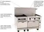 Vulcan Vulcan 60SS-4B36GT Restaurant Gas Range, 60" W with 4 Burners (1) 36" Griddle and (2) Standard Ovens - 238,000 BTU