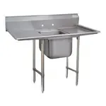 Advance Tabco Advance Tabco 9-1-24-18RL Commercial Sink, (1) One Compartment, 18 Gauge Stainless Steel Construction with Stainless Steel Legs and with 2 Drainboards - 54" W