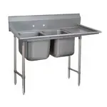 Advance Tabco Advance Tabco 9-22-40-18R Commercial Sink, (2) Two Compartment, 18 Gauge Stainless Steel Construction with Stainless Steel Legs and With Right-hand Drainboard - 66" W