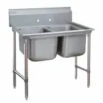 Advance Tabco Advance Tabco 9-22-40 Commercial Sink, (2) Two Compartment, 18 Gauge Stainless Steel Construction with Stainless Steel Legs and without Drainboard - 52" W