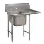 Advance Tabco Advance Tabco 9-41-24-36R Commercial Sink, (1) One Compartment, 18 Gauge Stainless Steel Construction with Stainless Steel Legs and With Right-hand Drainboard - 66" W