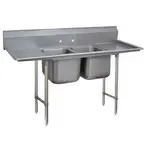Advance Tabco Advance Tabco 9-42-48-24RL Commercial Sink, (2) Two Compartment, 18 Gauge Stainless Steel Construction with Stainless Steel Legs and with 2 Drainboards - 101" W