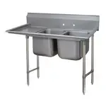 Advance Tabco Advance Tabco 93-82-40-24L Commercial Sink, (2) Two Compartment, 16 Gauge Stainless Steel Construction with Stainless Steel Legs and With Left-hand Drainboard - 72" W