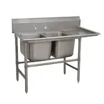 Advance Tabco Advance Tabco 94-2-36-24R Commercial Sink, (2) Two Compartment, 14 Gauge Stainless Steel Construction with Stainless Steel Legs and With Right-hand Drainboard - 64" W