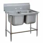 Advance Tabco Advance Tabco 94-2-36 Commercial Sink, (2) Two Compartment, 14 Gauge Stainless Steel Construction with Stainless Steel Legs and without Drainboard - 44" W