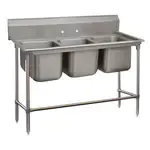 Advance Tabco Advance Tabco 94-3-54 Commercial Sink, (3) Three Compartment, 14 Gauge Stainless Steel Construction with Stainless Steel Legs and without Drainboard - 62" W