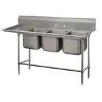 Advance Tabco Advance Tabco 94-43-72-24L Commercial Sink, (3) Three Compartment, 14 Gauge Stainless Steel Construction with Stainless Steel Legs and With Left-hand Drainboard - 107" W