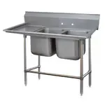 Advance Tabco Advance Tabco 94-82-40-18L Commercial Sink, (2) Two Compartment, 14 Gauge Stainless Steel Construction with Stainless Steel Legs and With Left-hand Drainboard - 66" W