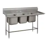 Advance Tabco Advance Tabco 94-83-60-36R Commercial Sink, (3) Three Compartment, 14 Gauge Stainless Steel Construction with Stainless Steel Legs and With Left-hand Drainboard - 107" W