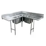 Advance Tabco Advance Tabco 94-K2-24D Commercial Sink, (3) Three Compartment, 16 Gauge Stainless Steel Construction with Stainless Steel Legs and with 2 Drainboards - 71" W