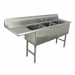 Advance Tabco Advance Tabco FC-3-1524-24L Commercial Sink, (3) Three Compartment, 16 Gauge Stainless Steel Construction with and - 71.5" W