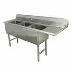 Advance Tabco Advance Tabco FC-3-1524-24R Commercial Sink, (3) Three Compartment, 16 Gauge Stainless Steel Construction with and - 71.5" W