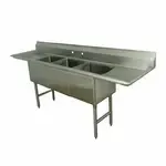 Advance Tabco Advance Tabco FC-3-1524-24RL Commercial Sink, (3) Three Compartment, 16 Gauge Stainless Steel Construction with and - 93" W