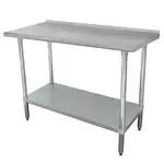 Advance Tabco Advance Tabco FMS-249 Work Table, 16 Gauge Stainless Steel Top with Undershelf, Galvanized Steel Legs and 1 1/2" Backsplash - 108"W x 24"D x 37"H