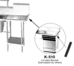 Advance Tabco K-510 Prepare sink for undercounter dishwasher. (24"" drainboard or larger) (per sink)