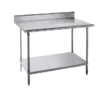 Advance Tabco Advance Tabco KMS-249 Work Table, 16 Gauge Stainless Steel Top with Undershelf, Stainless Steel Legs and 5" Backsplash - 108"W x 24"D x 40.5"H