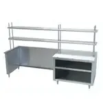 Advance Tabco TA-113 Notch table top for floor-mounted buyout equipment (for open base tables only-with undershelf