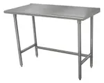 Advance Tabco Advance Tabco TFMS-2411 Work Table, 16 Gauge Stainless Steel Top with Open Base, Stainless Steel Legs and 1 1/2" Backsplash - 132"W x 24"D x 37"H