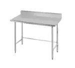 Advance Tabco Advance Tabco TKMS-2410 Work Table, 16 Gauge Stainless Steel Top with Open Base, Stainless Steel Legs and 5" Backsplash - 120"W x 24"D x 40.5"H