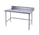 Advance Tabco Advance Tabco TKSS-2410 Work Table, 14 Gauge Stainless Steel Top with Open Base, Stainless Steel Legs and 5" Backsplash - 120"W x 24"D x 40.5"H