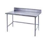 Advance Tabco Advance Tabco TSKG-2410 Work Table, 16 Gauge Stainless Steel Top with Open Base, Stainless Steel Legs and 5" Backsplash - 120"W x 24"D x 40.5"H