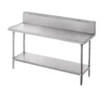 Advance Tabco Advance Tabco VKS-249 Work Table, 14 Gauge Stainless Steel Top with Undershelf, Stainless Steel Legs and 10" Backsplash - 108"W x 24"D x 45.5"H