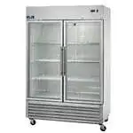 Arctic Air Arctic Air AGR49 54'' 49 cu. ft. Bottom Mounted 2 Section Glass Door Reach-In Refrigerator