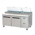 Arctic Air Arctic Air APP71R 71'' 2 Door Counter Height Refrigerated Pizza Prep Table