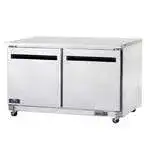 Arctic Air Arctic Air AUC60R 61.25'' 2 Door Counter Height Worktop Refrigerator with Side / Rear Breathing Compressor - 15.5 cu. ft.