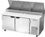 Beverage Air Beverage Air DP67HC 67'' 2 Door Counter Height Refrigerated Pizza Prep Table