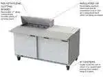 Beverage Air Beverage Air SPE60HC-08C 60'' 2 Door Counter Height Refrigerated Sandwich / Salad Prep Table with Cutting Top