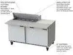 Beverage Air Beverage Air SPE60HC-10C 60'' 2 Door Counter Height Refrigerated Sandwich / Salad Prep Table with Cutting Top