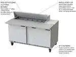 Beverage Air Beverage Air SPE60HC-12C 60'' 2 Door Counter Height Refrigerated Sandwich / Salad Prep Table with Cutting Top