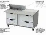 Beverage Air Beverage Air SPED60HC-08C-4 60'' 4 Drawer Counter Height Refrigerated Sandwich / Salad Prep Table with Cutting Top
