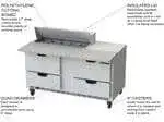 Beverage Air Beverage Air SPED60HC-10C-4 60'' 4 Drawer Counter Height Refrigerated Sandwich / Salad Prep Table with Cutting Top