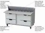 Beverage Air Beverage Air SPED60HC-16C-4 60'' 4 Drawer Counter Height Refrigerated Sandwich / Salad Prep Table with Cutting Top