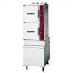 Crown Crown GSX-16HE 2 Compartment Gas 190,000 BTU Convection Steamer w/ Cabinet Base