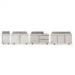 Delfield Delfield 4460NP-12 60.13'' 2 Door Counter Height Refrigerated Sandwich / Salad Prep Table with Standard Top