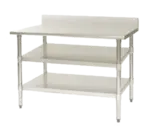 Eagle Group 24144SADJUS-18/4 144"W x 24"D Work/Prep Table Undershelf for Tables with Uni-Lok® Hat Channel Frame - 18 Gauge Type 430 Stainless Steel