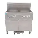 Frymaster Frymaster 21814GF (2) 63 lb. Frypots Gas Floor Fryer with SMART4U® Lan Controls and Built-In Filtration System, 120 Volts - 238,000 BTU