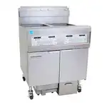 Frymaster Frymaster 3FQG30U FilterQuick (3) 30 lb. Frypots Gas Floor Fryer with SMART4U Controls and Built-In Filtration System, 120 Volts - 225,000 BTU