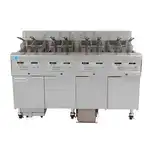 Frymaster Frymaster 4FQE30U (4) 30 lb. Full Frypots Electric Floor Fryer with SMART4U Controls and Built-In Filter System, 208-240/480 Volts