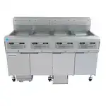 Frymaster Frymaster 4FQG30U FilterQuick (4) 30 lb. Frypots Gas Floor Fryer with SMART4U 3000 Controls and Built-In Filtration System, 120 Volts - 300,000 BTU