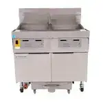 Frymaster Frymaster FPLHD265 (2) 100 lb. Frypots Gas Floor Fryer with SMART4U 3000 Controls and Built-In Filtration System, 120 Volts - 105,000 BTU