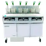 Frymaster Frymaster FPPH355 (3) 50 lb. Frypots Gas Floor Fryer with CM3.5 Controls and Built-In Filtration System, 120 Volts - 240,000 BTU