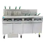 Frymaster Frymaster FPPH455 (4) 50 lb. Frypots Gas Floor Fryer with CM3.5 Controls and Built-In Filtration System, 120 Volts - 320,000 BTU
