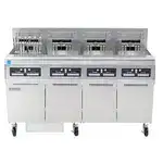 Frymaster Frymaster FPRE414 (4) 50 lb. Full Frypots Electric Floor Fryer with CM3.5 Controls and Built-In Filter System, 208/240 Volts
